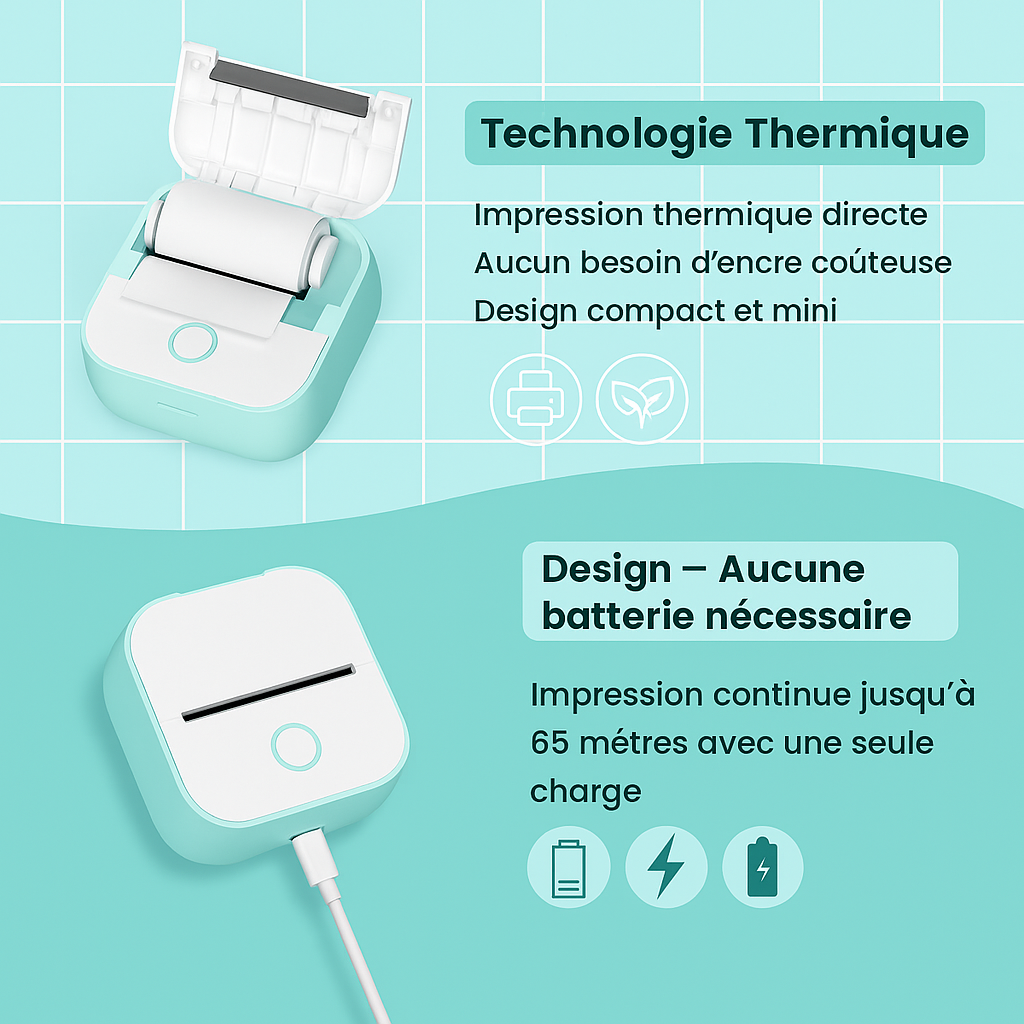 ImpriGo™ – L’imprimante mini sans encre (+ Rouleau offert)