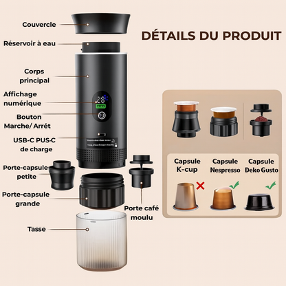 CaféGo – Machine à Café Portable 3-en-1